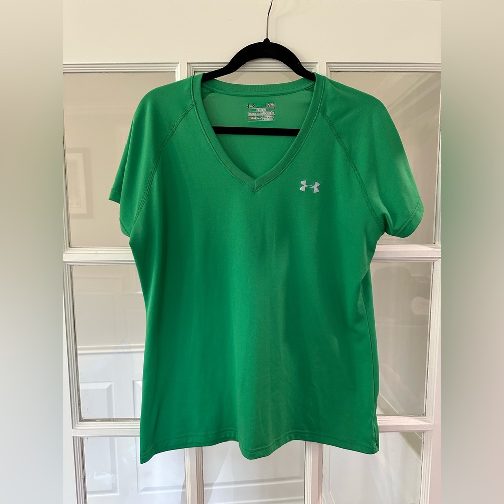 Women’s Under Armour Green Short Sleeve Semi-Fitted Tee Size Large